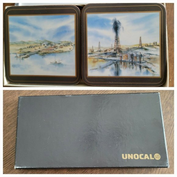 Vintage Unocal 76 Centennial Commemorative Coasters Original Box Pimpernal, made - Picture 1 of 1